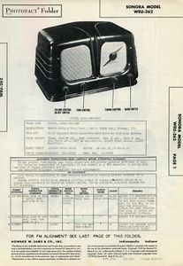 Vintage Sam's Photofact/Schematic Folder Sonora Model #WEU-262 SFF69 - Bild 1 von 1