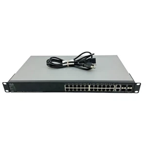 Cisco SG500-28P 28 port Gigabit PoE Stackable Managed Switch TESTED - Afbeelding 1 van 9