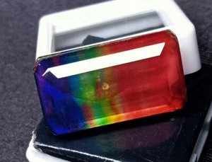 Piedra preciosa natural doblete orgánica similar al ópalo ammolita brillante 30-32 quilates certificada EGL - Imagen 1 de 9