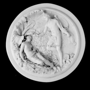 MARBLE WALL PLAQUE / RELIEF OBERON & TITANIA FAIRY FAIRIES 7.5" MADE IN ENGLAND - Picture 1 of 4