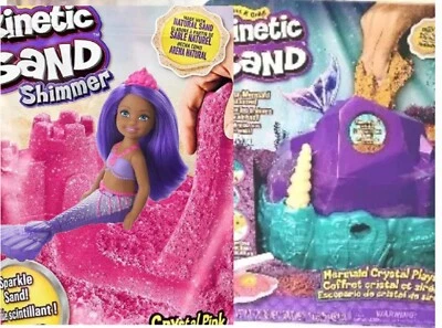 Barbie Sensory Kinetic Sand Crystal Shimmer + Play Set + Chelsea Mermaid, 3lbs - image 1 of 4