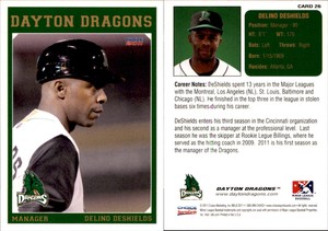 Delino Deshields 2011 Choice Dayton Dragons #26 RC Rookie Card *AutographDen*