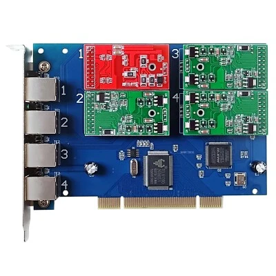 Scheda Asterisco TDM410P PCI 1 FXO+3 FXS Scheda FXO Issabel FreePBX TDM400P - Immagine 1 di 4