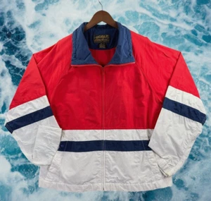 Eddie Bauer Jacket Mens Large 90s Vintage Sailing Windbreaker Spring Color Block - Picture 1 of 13