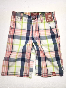 Arizona Jean Co Shorts Youth Size 12 Chino Plaid Muti-colored Button Pockets - Picture 1 of 13
