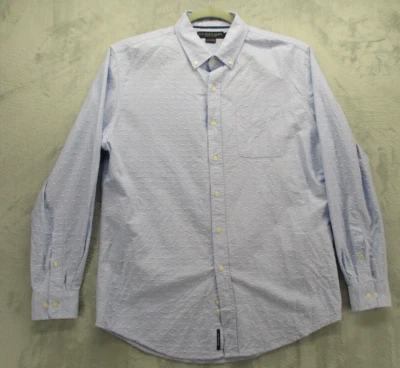 U.S. Polo Assn. Camisa abotonada para hombre grande azul con patrón geométrico texturizado Foto 1 de 4