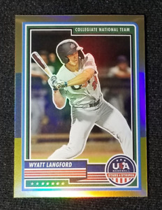 2023 USA Baseball Stars & Stripes Gold Silver Bronze Parallel Wyatt Langford #73