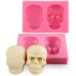 Silicone Halloween Skull Fondant Chocolate Sugarcraft Mould DIY Clay Resin - Picture 1 of 2