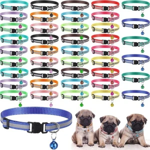 42 Pcs Puppy Collars for Litter Puppy ID Collar with Bell 7.5-12.6 Inch Adjus... - Picture 1 of 7