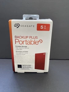 Seagate Backup Plus Portable 5 TB External Hard Drive - 2.5" Red Open Box - Picture 1 of 7
