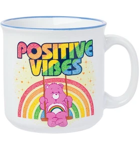 Care Bears 20 Ounce Camper Mug Rainbow Heart Design Nostalgic Drinkware Gift - Picture 1 of 3