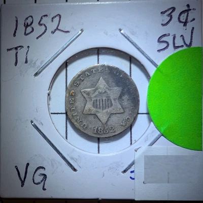 1852 3-Cent Silver Nickel (VG Condition) - Image 1 of 4