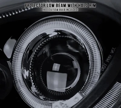 Fit For Beetle 1998-2005 Black Smoke LED Halo Projector Headlights Lamps — 第 1/4 张图片