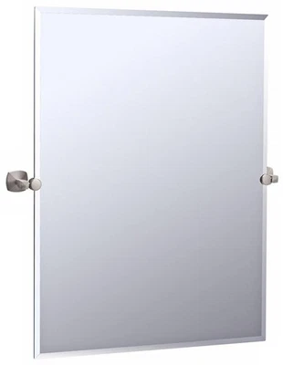 Gatco Jewel Satin Nickel 28" x 31 1/2" Tilt Wall Mirror - Image 1 of 2