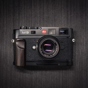Handmade Wood Camera HandGrip L Aluminum Baseplate for Leica M9 M8 M8.2 MM Me220 - Picture 1 of 27
