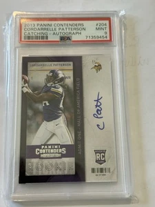 2013 PANINI CONTENDERS CORDARRELLE PATTERSON RC TICKET VARIATION AUTO PSA 9 - Picture 1 of 2