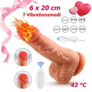 Vibrator Penis Dildo Realistischer Lecken G-Punkt Stoß-funktion Mit Saugnapf DE - Bild 1 von 13