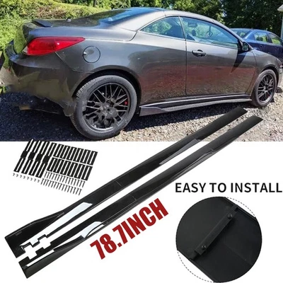 Side Skirt Extension Splitter+Spoiler Lip 2m 78.7inch Glossy For Pontiac G5 G6 - Изображение 1 из 4