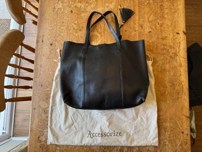 ACCESORIO BOLSO SHOPPER NEGRO AXILA HOMBRO BOLSO CUERO CON BOLSA ANTIPOLVO Foto 1 de 4