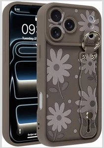 Funda Mowime iPhone 17 Pro Max Marrón Estampado Floral con Correa Ajustable - Imagen 1 de 2