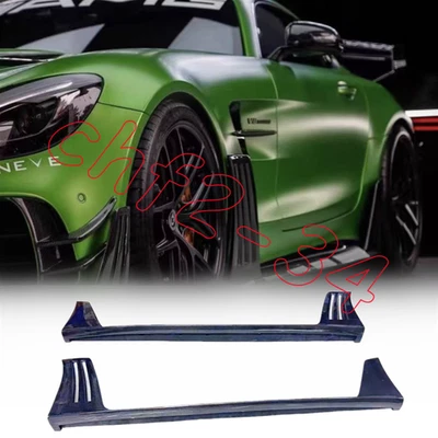 Alerón de extensión de faldones laterales de fibra de carbono real 2018-2021 para Benz AMG GT R Foto 1 de 4