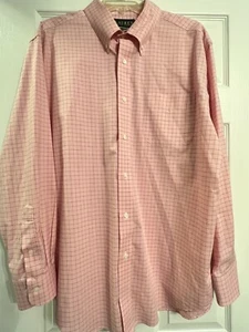 Ralph Lauren Herren Classic Fit Button Up Langarm Hemd Rosa Kariert Gr. XL - Bild 1 von 5