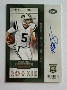 2013 Panini Contenders Matt Simms New York Jets Tennessee - Auto - Bild 1 von 1