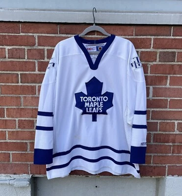 Vintage NHL Toronto Maple Leafs Ccm sewn Hockey Jersey Size XXL White/blue  - Image 1 of 4