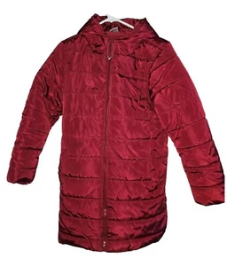 Nuevo sin etiquetas Abrigo con capucha de invierno chaqueta acolchada granate para niñas jóvenes sin marca XL (14-16) - Imagen 1 de 9