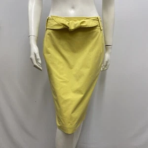 Akris Punto Skirt With Belt Yellow Size F 38 USA 6 - Picture 1 of 7