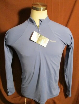Columbia Mujer Manga Larga 1/4 Cremallera Camisa, Azul Omni-Mecha Reflectante Térmico XL Nueva Foto 1 de 4