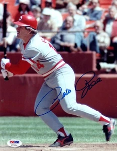 PETE ROSE PSA/DNA SIGNED 8X10 PHOTOGRAPH CERTIFIED AUTHENTIC AUTOGRAPH REDS . . - Picture 1 of 2