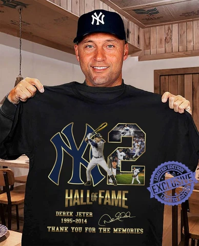 No. 2 Derek Jeter New York Yankees Hall Of Fame 1995 2014 T-shirt Gift Fan Cover