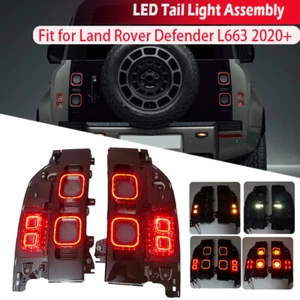 Pair Black Left+Right LED Tail Light Assembly For 2020-2024 Land Rover Defender - Bild 1 von 15