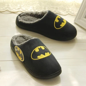 Men's Home Slippers Soft Winter Warm Shoes Superhero BATMAN Zapatillas de casa - Picture 1 of 9