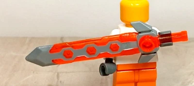 LEGO Large Sword NEXO Knights NEON Orange Braided Blade WIDE Thick Molded Unique - Image 1 of 2