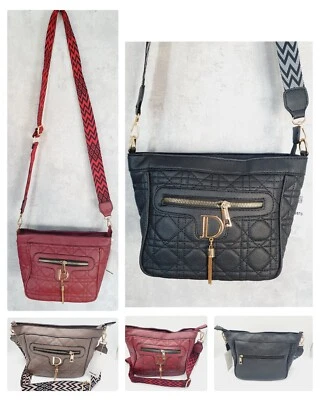 Damen Tasche modische Handtasche Umhängetasche Schultertasche Schwarz rot Taupe - Bild 1 von 4