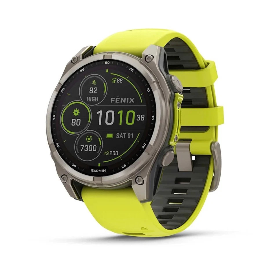 Garmin feni 51mm Solar Sapphire Titanium DLC with Yellow Band 010-02907-20