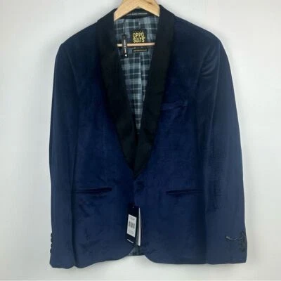 Chaqueta Blazer OppoSuits Deluxe Para Hombre Cena Azul Profundo Colección Navidad Foto 1 de 4
