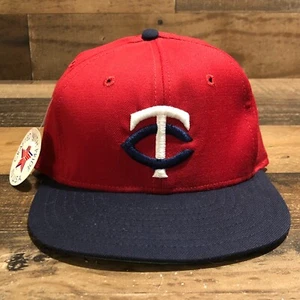 Vintage Minnesota Twins Hat Cap Boys 6 1/2 Red Blue USA Made Roman Pro 80s READ - Picture 1 of 9