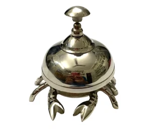 Vintage Nautical Crab Table Bell Chrome Finish Brass Bell For Counter Reception - Picture 1 of 4