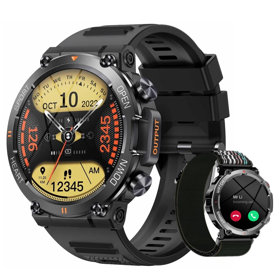 new arrivalW50 Military Tactical Smart Watch (Answer /Make Call) 5ATM Waterproof - Image 1 of 4