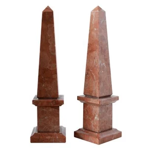 Obelisk Klassisch IN Marmor Rot Skulptur aus Tabelle H 25CM - Bild 1 von 1