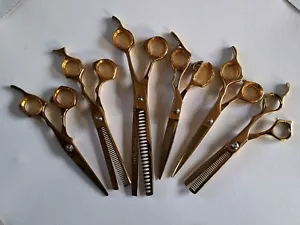 Pro Gold Titanium SIX SUPERB DOG Grooming Scissors & Blenders Groomers Choice - Picture 1 of 11
