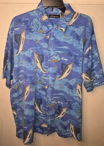 No Boundaries Men's XTRA Large Shirt Hawaiian Button Up Swordfish Short Sleeve - Picture 1 of 4