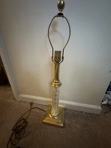 Waterford Crystal killarney Table Lamp Brass Gold Tone Base - Signed - Picture 1 of 5