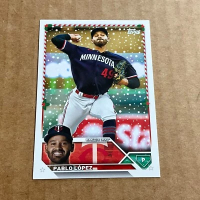2023 Topps Holiday - #H184 Pablo Lopez Minnesota Twins  - Image 1 of 2