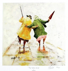 Des Brophy "Golden Girls" humour limited edition signed Yellow Fine art print - Picture 1 of 2