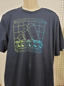 Mens ADIDAS NEW Navy Blue Shirt Short Sleeves Size XL - Picture 1 of 1