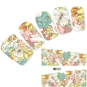 Tattoo Nail Blumen Schmetterling Blätter Aufkleber Nagel Sticker Nägel Fuß Water - Picture 1 of 2